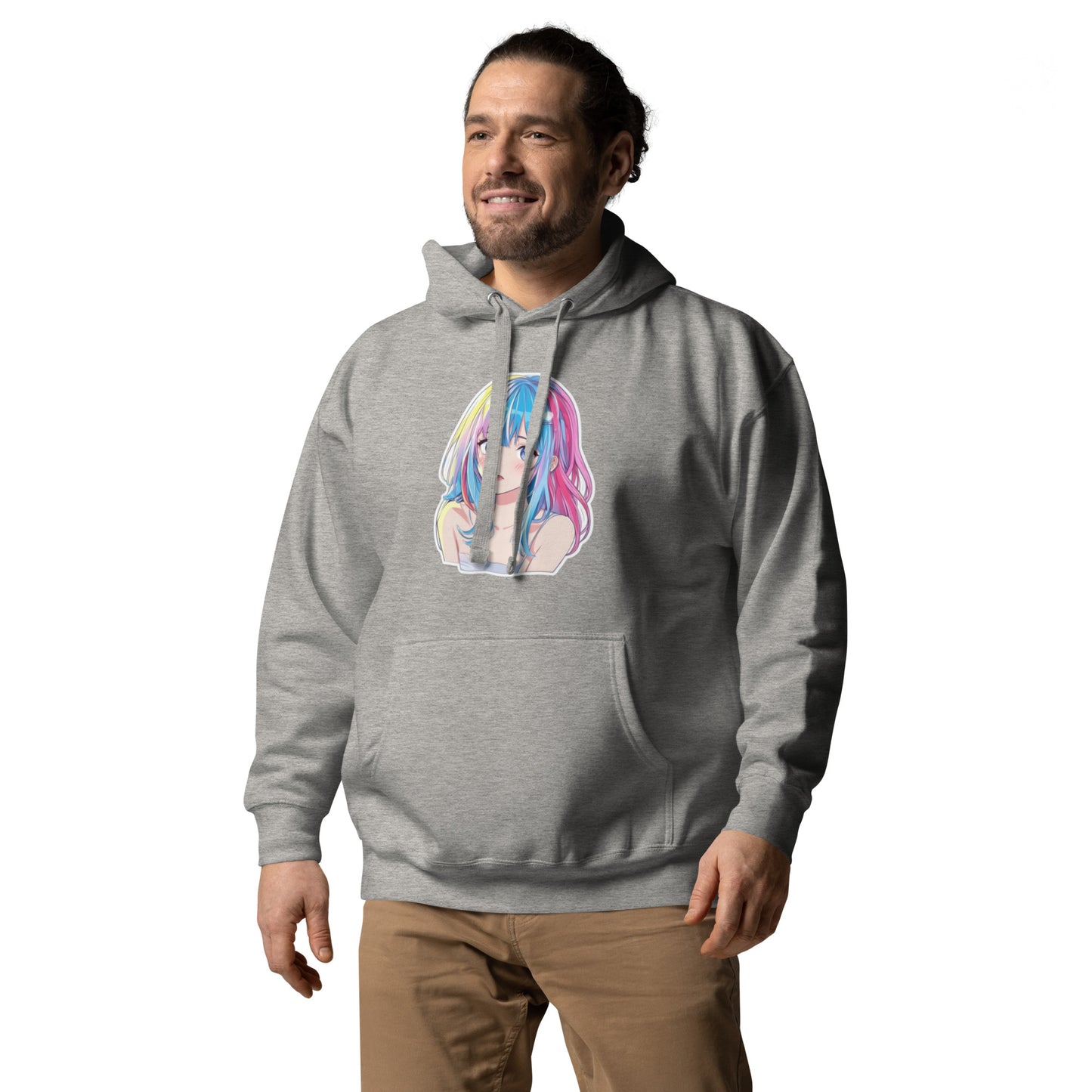 HoloWear Men's Hoodie – 100% Cotton Face with Anime Figure Design