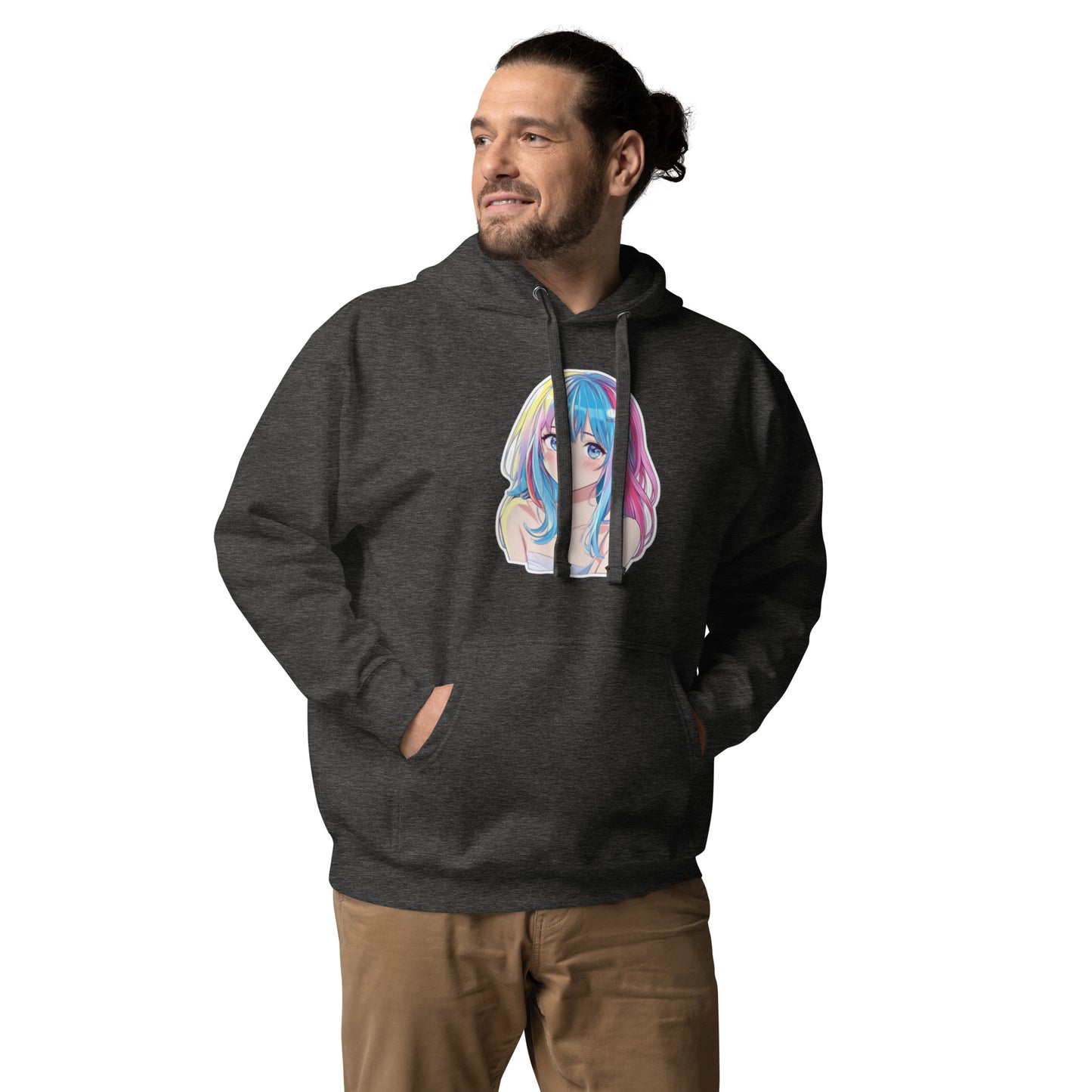 HoloWear Men's Hoodie – 100% Cotton Face with Anime Figure Design