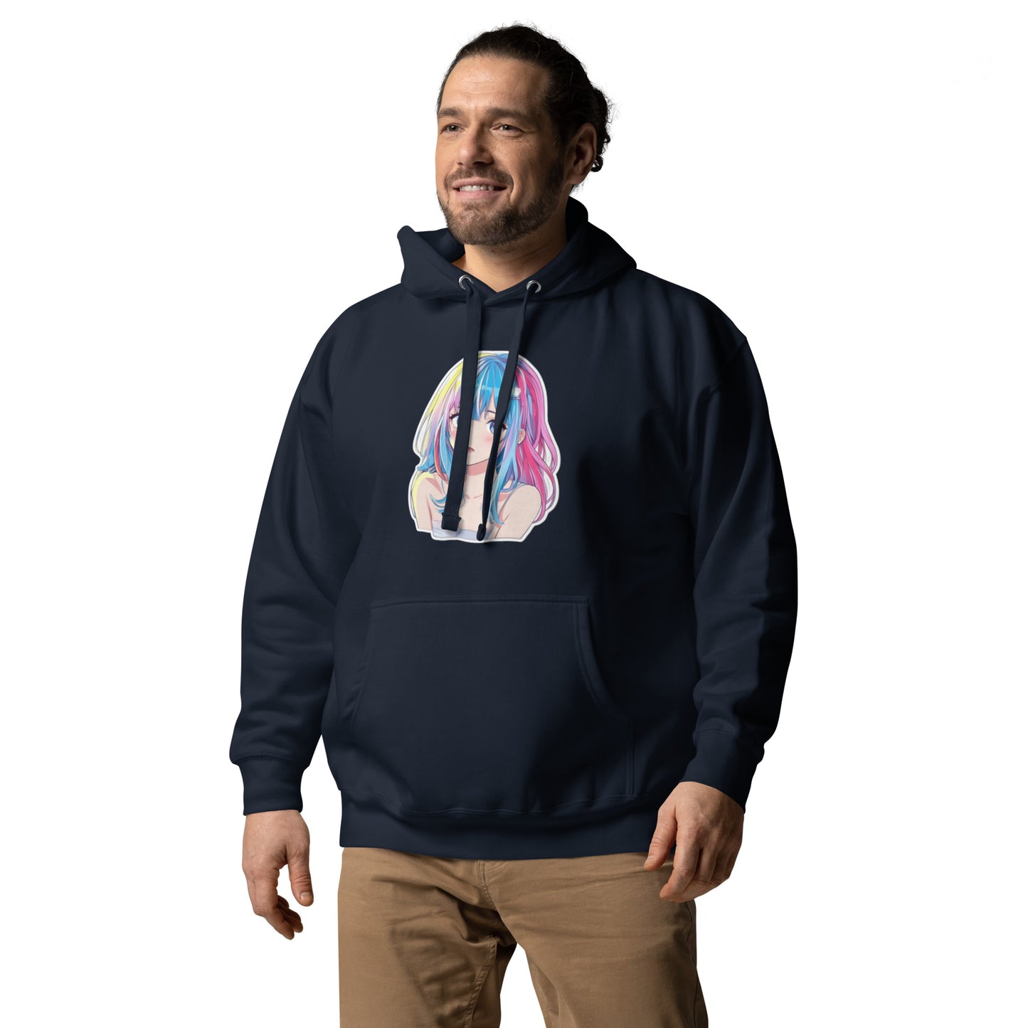 HoloWear Men's Hoodie – 100% Cotton Face with Anime Figure Design