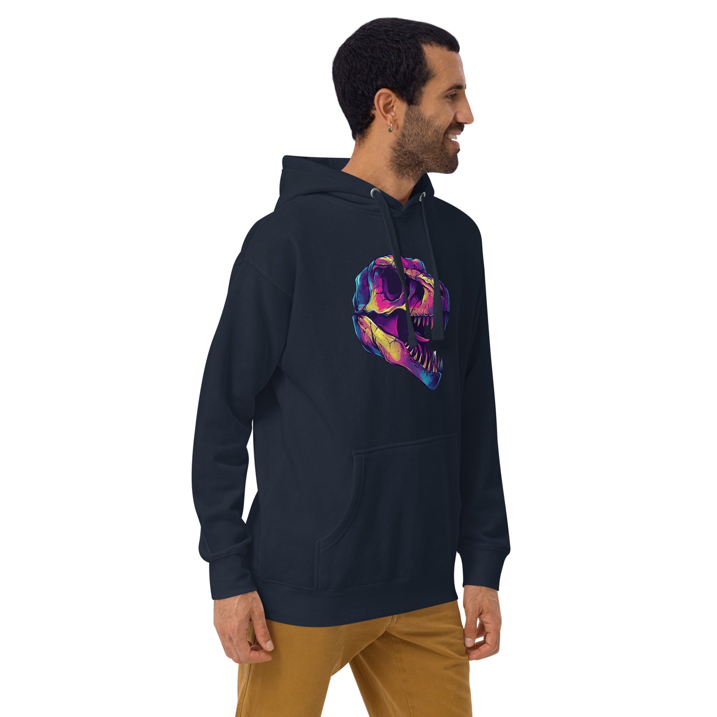 HoloWear Unisex T-Rex Skull Hoodie – Comfort Meets Bold Design