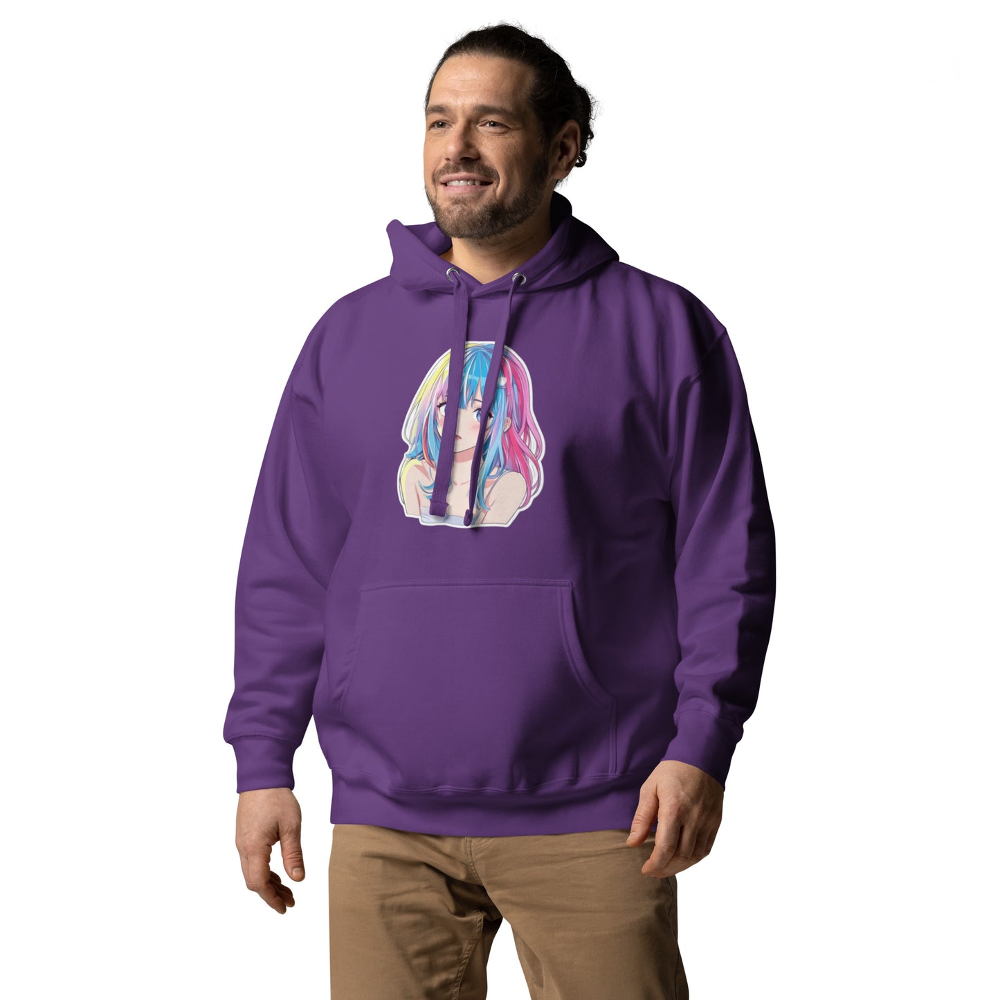 HoloWear Men's Hoodie – 100% Cotton Face with Anime Figure Design