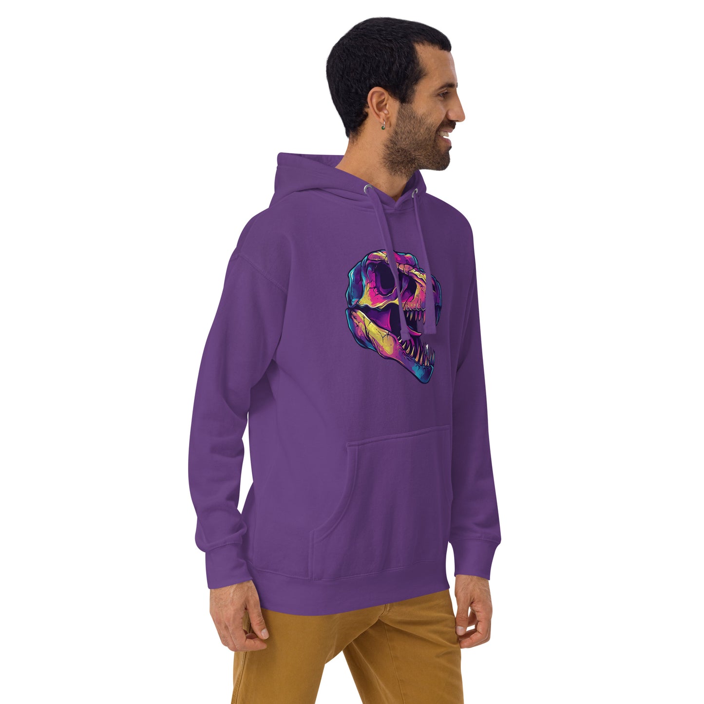 HoloWear Unisex T-Rex Skull Hoodie – Comfort Meets Bold Design