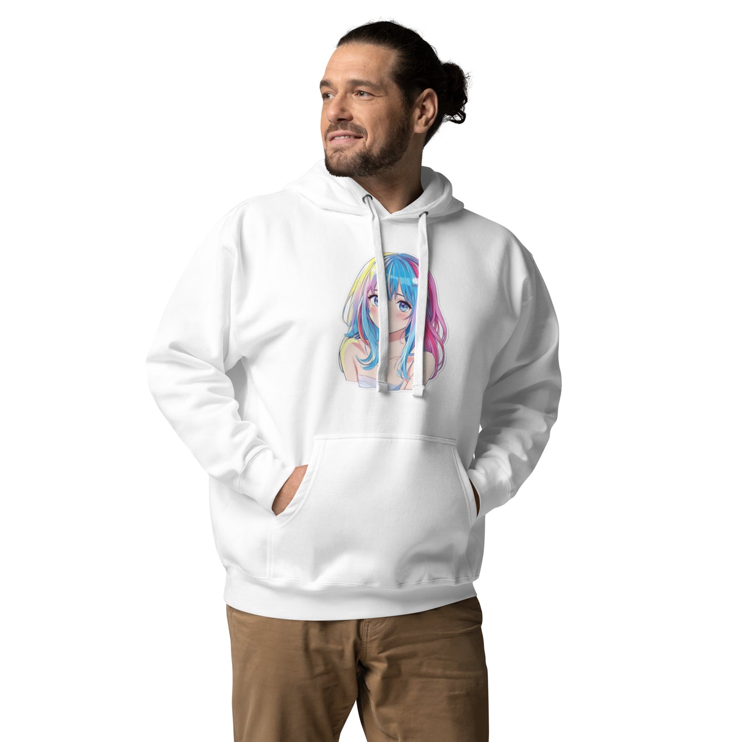 HoloWear Men's Hoodie – 100% Cotton Face with Anime Figure Design